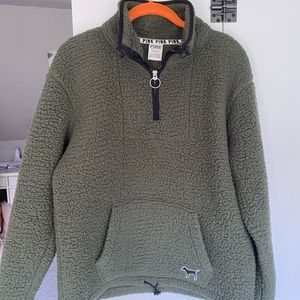 PINK sage green pullover sherpa